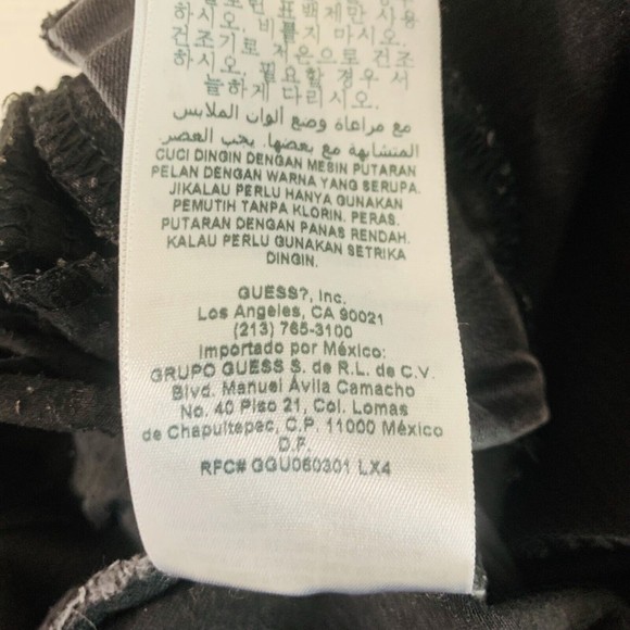 Womens Guess Black Stretch Straight Leg Denim Jeans Size 28 W 30 L 28 - Picture 8 of 11